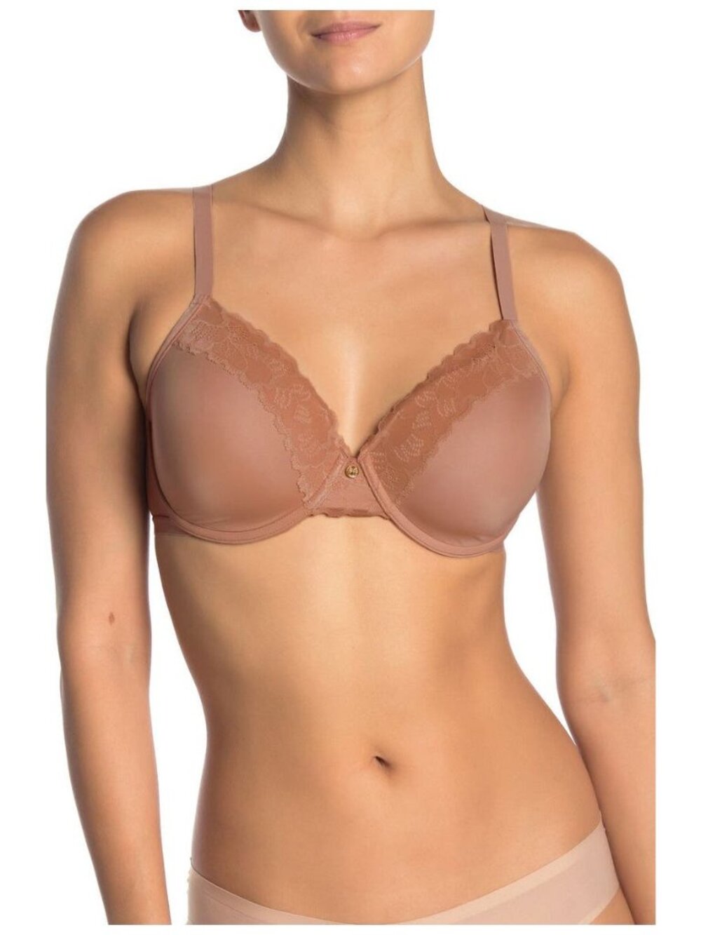 🆕 NATORI Refined Full Underwire T-Shirt Bra 36DDD Pecan Beige #7313219